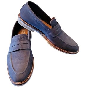 Bostonian Blue Suede Penny Loafers Men Size 11 Slip On Dress Shoes